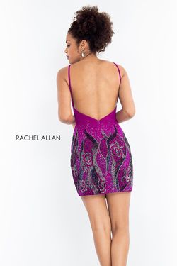 Style 4641 Rachel Allan Purple Size 4 Tall Height Bodycon Prom Cocktail Dress on Queenly