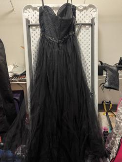 Rachel Allan Black Size 16 Floor Length Plus Size Prom Train Dress on Queenly