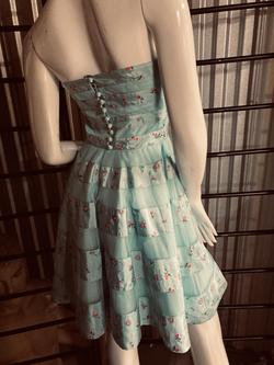 Betsey Johnson Light Blue Size 2 Strapless A-line Dress on Queenly