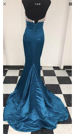 Sherri Hill Blue Size 2 Silk Beaded Top Strapless Mermaid Dress on Queenly