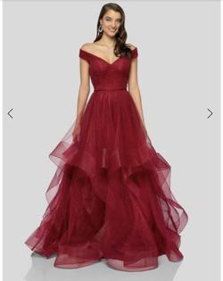 Terani Couture Red Size 2 Burgundy Prom Ball gown on Queenly