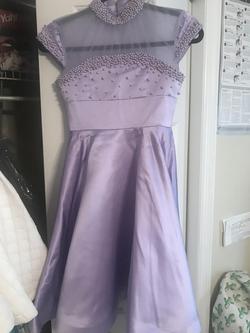 One More Couture Purple Size 00 Lavender Custom Interview Cocktail Dress on Queenly