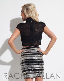 Style 4043RA Rachel Allan Black Size 6 Mini Bodycon Holiday Cocktail Dress on Queenly