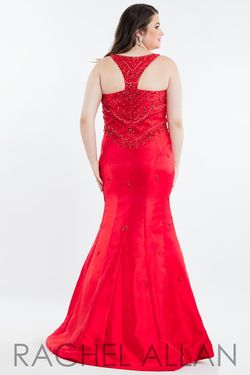 Style 7842 Rachel Allan Red Size 22 Halter Prom Mermaid Dress on Queenly