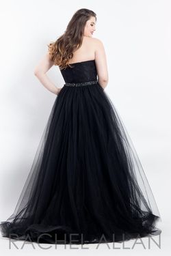 Style 6300 Rachel Allan Black Size 14 Strapless Floor Length Tall Height A-line Dress on Queenly