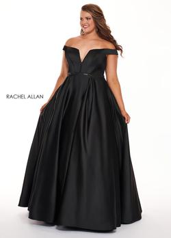 Style 6670 Rachel Allan Black Size 26 Pageant Tall Height Prom Ball gown on Queenly