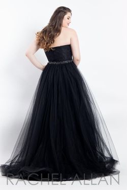 Style 6300 Rachel Allan Black Size 14 Pageant A-line Dress on Queenly