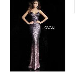 Jovani Multicolor Size 0 Jewelled Purple Ombre Straight Dress on Queenly
