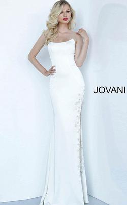 Jovani White Size 00 Prom Side slit Dress on Queenly