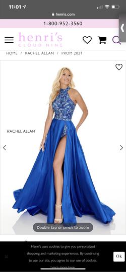 Rachel Allan Blue Size 4 Straight Dress on Queenly