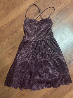 City Vibes Purple Size 6 Shiny Flare Homecoming Cocktail Dress on Queenly