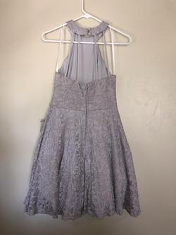 B. Darlin Silver Size 6 Halter Homecoming Lace Cocktail Dress on Queenly