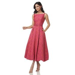 Style Juliet Kay Unger Pink Size 4 Boat Neck Bridesmaid Pockets A-line Dress on Queenly