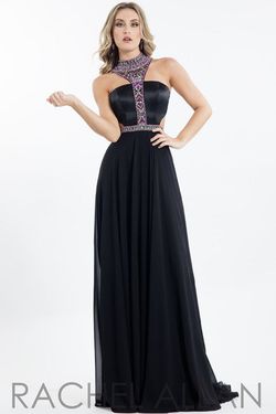 Rachel Allan Black Size 2 Multicolor Pageant High Neck Prom Straight Dress on Queenly