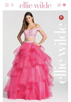 Ellie Wilde Pink Size 4 Floor Length Barbiecore Flare Ball gown on Queenly
