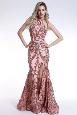 Style 35761 Ava Presley Pink Size 6 Pageant Tall Height Corset Prom Side slit Dress on Queenly