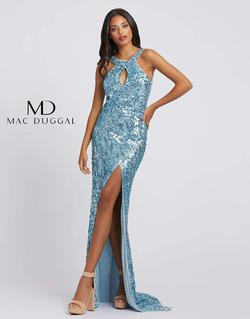 Style 3434 Mac Duggal Blue Size 4 Tall Height Prom Side slit Dress on Queenly