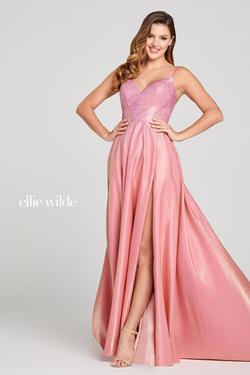 Style EW121001 Ellie Wilde Pink Size 2 Pageant Tall Height Prom Side slit Dress on Queenly