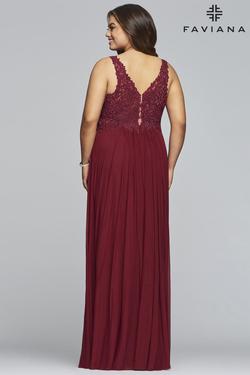 Style 9428 Faviana Red Size 22 Tall Height Burgundy Prom Straight Dress on Queenly