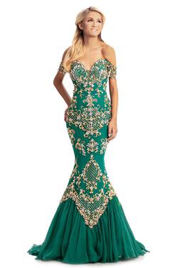 Style 8211 Johnathan Kayne Green Size 12 Tall Height Prom Mermaid Dress on Queenly
