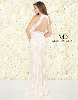 Style 12150 Mac Duggal White Size 8 Nude Prom Mermaid Dress on Queenly