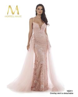 Style 16311 Morrell Maxie Pink Size 6 Pageant Tall Height Overskirt Prom Mermaid Dress on Queenly