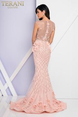 Style 1722GL4488 Terani Couture Pink Size 6 Tall Height Prom Mermaid Dress on Queenly