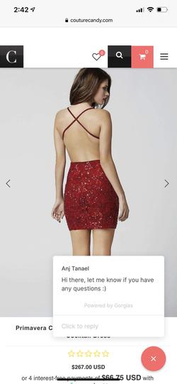 Style 3353 Primavera Red Size 2 Holiday Bodycon Cocktail Dress on Queenly