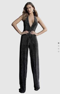 Jovani Black Size 4 Holiday Interview Jumpsuit Dress on Queenly