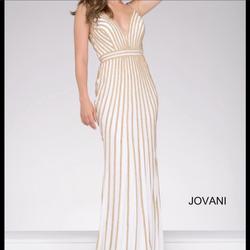Style 45898 Jovani White Size 0 Pageant Jersey Mermaid Dress on Queenly