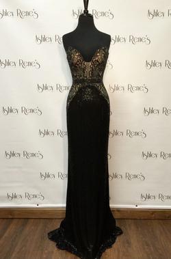 Style 6027 Sherri Hill Black Size 00 Pageant Strapless Tall Height Mermaid Dress on Queenly