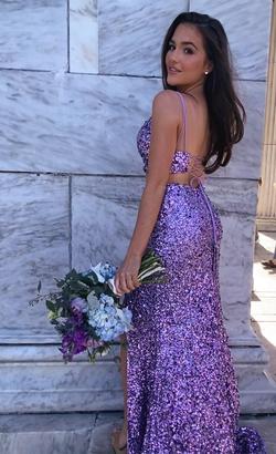 Sherri Hill Purple Size 2 Fully-beaded Corset Straight Dress on Queenly