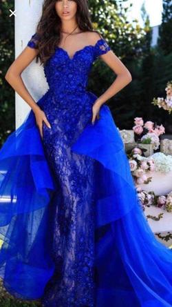 Tarik Ediz Royal Blue Size 8 Straight Dress on Queenly