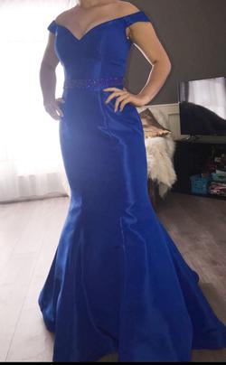 Sherri Hill Blue Size 4 Black Tie Floor Length Mermaid Dress on Queenly