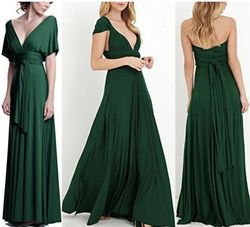 Style B073CGBPLG IWEMEK Green Size 10 Floor Length Military Straight Dress on Queenly