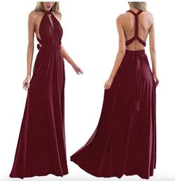 Style B073CGBPLG IWEMEK Red Size 12 Plus Size Polyester Burgundy Sorority Formal Straight Dress on Queenly