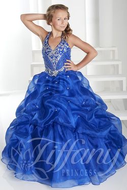 Style 13415 Tiffany Designs Blue Size 00 Tall Height Jewelled Ball gown on Queenly