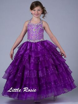 Style LR2034 Little Rosie Purple Size 00 Lr2034 Floor Length Tall Height Ball gown on Queenly