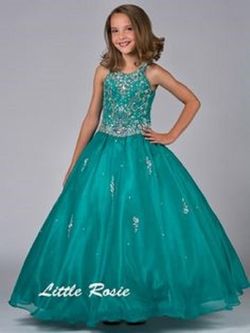 Style LR2035 Little Rosie Green Size 00 Cupcake Girls Size Ball gown on Queenly
