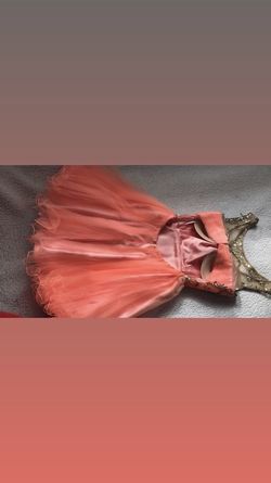 Alyce Paris Orange Size 2 Flare Homecoming Ball gown on Queenly