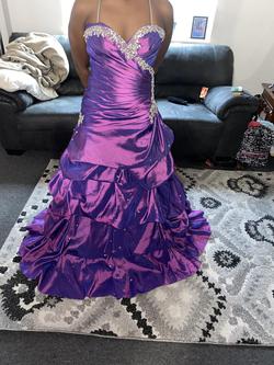 Tony Bowls Purple Size 12 Strapless Prom Train Dress on Queenly