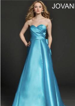 Jovani Blue Size 4 Strapless Prom Ball gown on Queenly