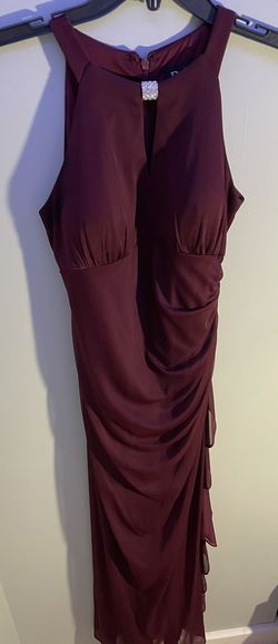 Betsy and Adam Purple Size 8 Black Tie Straight Dress on Queenly