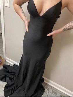 Style 53879 Sherri Hill Black Size 2 Floor Length Corset Mermaid Dress on Queenly