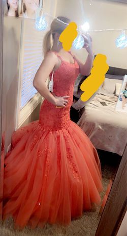 Sherri Hill Orange Size 4 Corset Mermaid Dress on Queenly