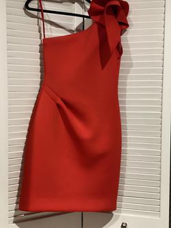 Jovani Red Size 4 Homecoming One Shoulder Interview Cocktail Dress on Queenly