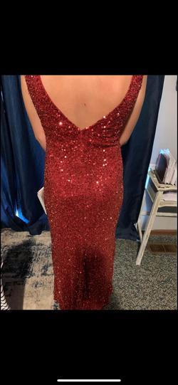 Mac Duggal Red Size 6 Holiday Fully-beaded Prom Side slit Dress on Queenly