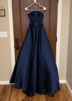 Jovani Blue Size 6 Pageant Strapless Prom Ball gown on Queenly