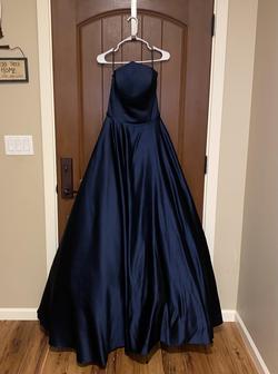 Jovani Blue Size 6 Pageant Strapless Prom Ball gown on Queenly