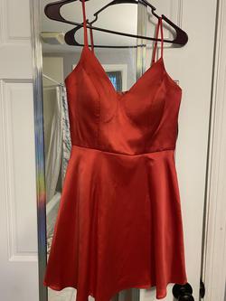 Windsor Red Size 2 Floor Length Silk V Neck Polyester A-line Dress on Queenly
